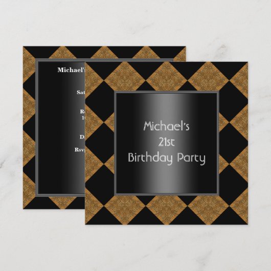 21ste verjaardag zwarte bamboe Harlequin 2 Kaart (Voorkant / Achterkant)