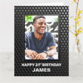 21ste verjaardag zwarte geometrische patronen Aang Kaart (Gele Bloem)