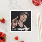 21ste verjaardagsfoto 21 twintigste jongens servet (Insitu)