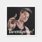 21ste verjaardagsfoto 21 twintigste jongens servet (Voorkant)