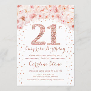 21ste Verrassingsverjaardagsfeestje - White Rose G Kaart