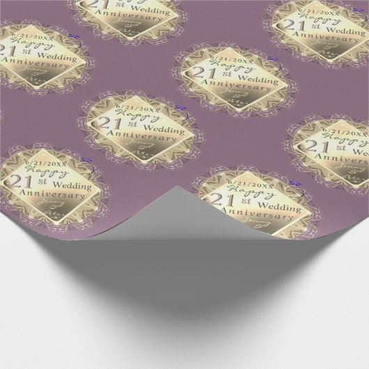 21ste weddenschap Jubileum/aangepast evenement bru Cadeaupapier (Hoek)