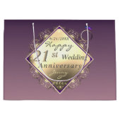 21ste weddenschap Jubileum Brass en Iolite Large G Groot Cadeauzakje (Voorkant)