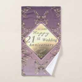 21ste weddenschap Jubileum Brass en Iolite Towel Bad Handdoek