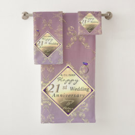 21ste weddenschap Jubileum Brass en Iolite Towel Bad Handdoek