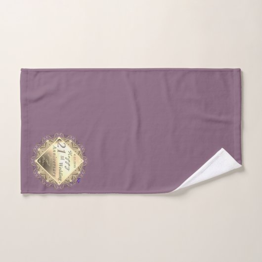 21ste weddenschap Jubileum Brass Iolite Bad Handdoek (Handdoek)