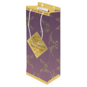 21ste weddenschap Jubileum Brass & Iolite Gift Bag Wijn Cadeautas (Achterkant Gekanteld)