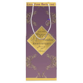 21ste weddenschap Jubileum Brass & Iolite Gift Bag Wijn Cadeautas (Achterkant)