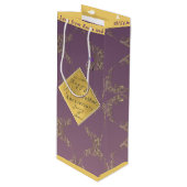21ste weddenschap Jubileum Brass & Iolite Gift Bag Wijn Cadeautas (Voorkant Gekanteld)