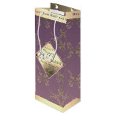 21ste weddenschap Jubileum Brass & Iolite Gift Bag Wijn Cadeautas (Achterkant Gekanteld)