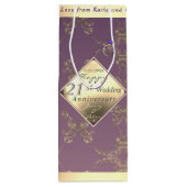 21ste weddenschap Jubileum Brass & Iolite Gift Bag Wijn Cadeautas (Achterkant)