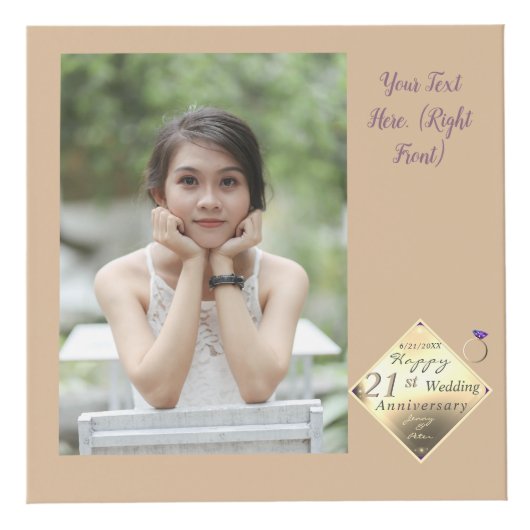 21ste weduwschap Jubileum Brass Cube Kubus (Rechts)