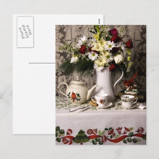 2209 Tatime Floral nog steeds met Kerstmis Feestdagenkaart (Voorkant / Achterkant)