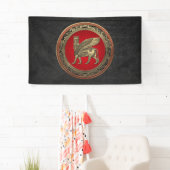 [220] Assyrian Winged Bull - Gold Lamassu Spandoek (Insitu)