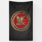 [220] Assyrian Winged Bull - Gold Lamassu Spandoek (Verticaal)
