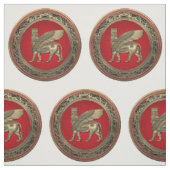 [220] Assyrian Winged Bull - Gold Lamassu Stof (Swatch)