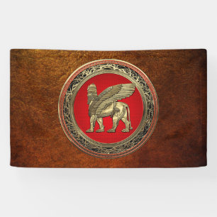 [220] Assyrische vleugelvleugel - Gold Lamassu Spandoek