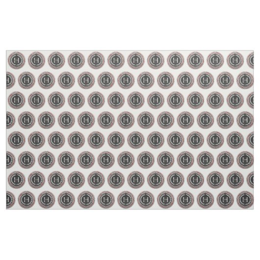 [220] "H" zilveren  monogram Stof (Yard (91,4 cm))