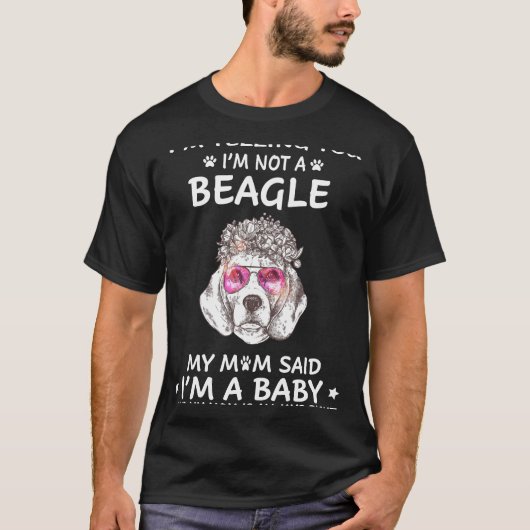 220 Ik zeg je dat ik geen beagle ben T-shirt (Voorkant)