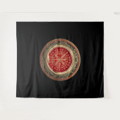 [220] Vegvisir - Viking Gold Magic Runass Wandkleed (Voorkant (horizontaal))