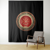 [220] Vegvisir - Viking Gold Magic Runass Wandkleed (In situ)