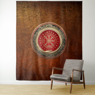 [220] Vegvisir - Viking Gold Magic Runass Wandkleed