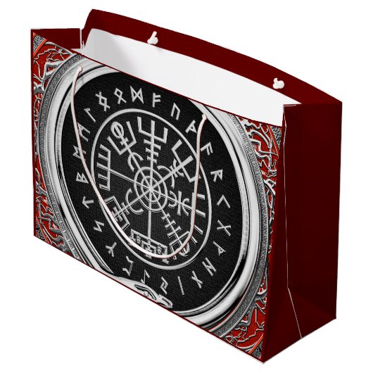 [220] Vegvisir - Viking Silver Magic Runass Groot Cadeauzakje (Achterkant Gekanteld)