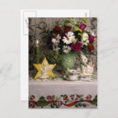 2218 Floral nog steeds met Kerstmis Feestdagenkaart (Voorkant / Achterkant)