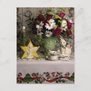 2218 Floral nog steeds met Kerstmis Feestdagenkaart