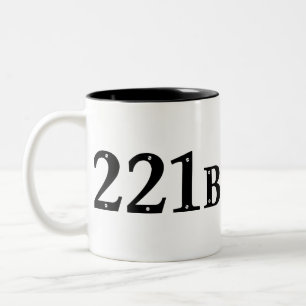 221B Baker Street London - Sherlock Holmes Adres Tweekleurige Koffiemok