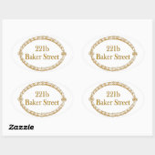 221b Baker Street Ovale Sticker (Vel)