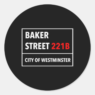 221B-Street Baker stijl van een Londen UK W1 Stree Ronde Sticker