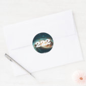 222 Uitlijning Engel Nummer Galaxy Manifestatie Ronde Sticker (Envelop)