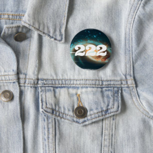 222 Universum Engel Nummer Galaxy Manifestatie Ronde Button 5,7 Cm