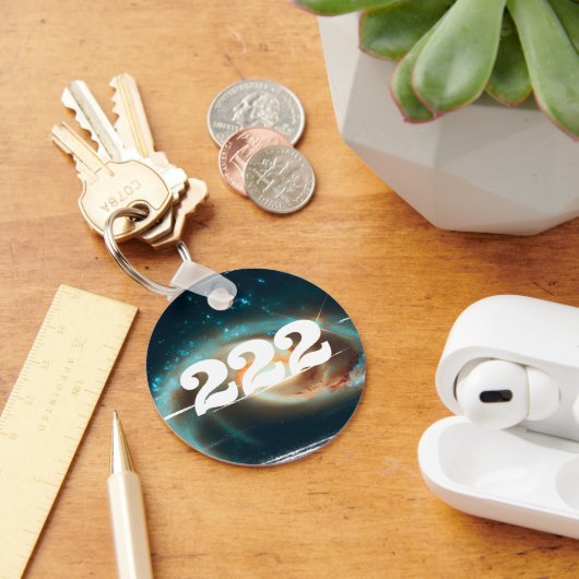 222 Universum Engel Nummer Galaxy Manifestatie Sleutelhanger (Bureau)