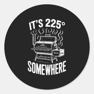 225 ergens grappige BBQ-roker grill pitmaster Ronde Sticker