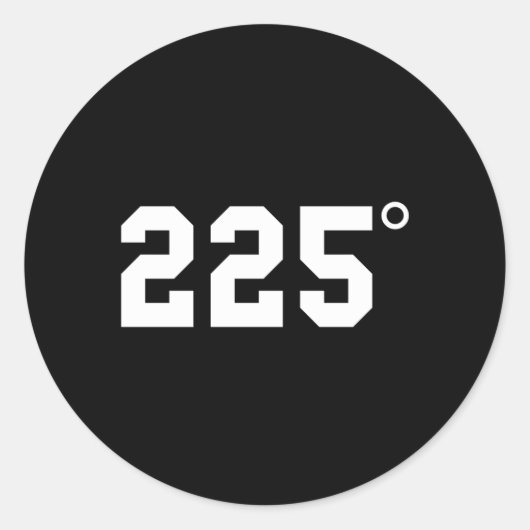 225 graden BBQ grillen Rookvlees Ronde Sticker (Voorkant)