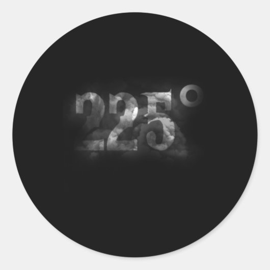 225 graden BBQ vlees roken rooktemperatuur door Ronde Sticker (Voorkant)