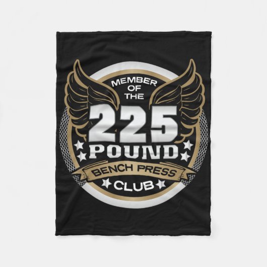225 Pound Bench Press Club For Powerlifter Weightl Fleece Deken (Voorkant)