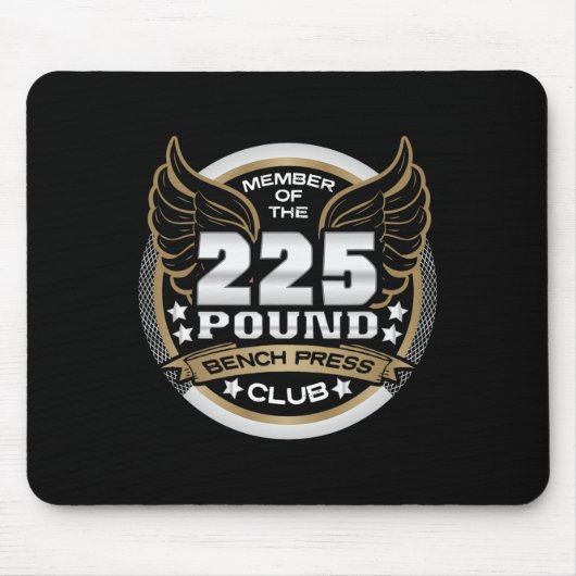 225 Pound Bench Press Club For Powerlifter Weightl Muismat (Voorkant)