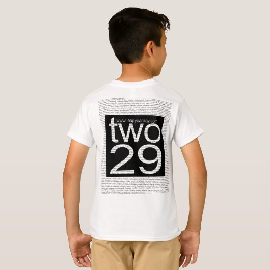 229 Leap Year Kinder T-Shirt (Achterkant volledig)