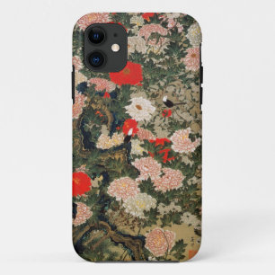 22. 牡 禽 図, 若 Peonies en kleine vogels, Jakuchu iPhone 11 Hoesje
