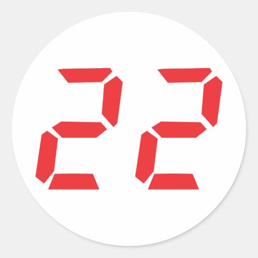 22 22 digitale alarmklok ronde sticker (Voorkant)