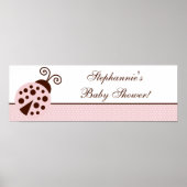 22,5-inch x7.5-inch aanpasbare banner roze ladybug poster (Voorkant)