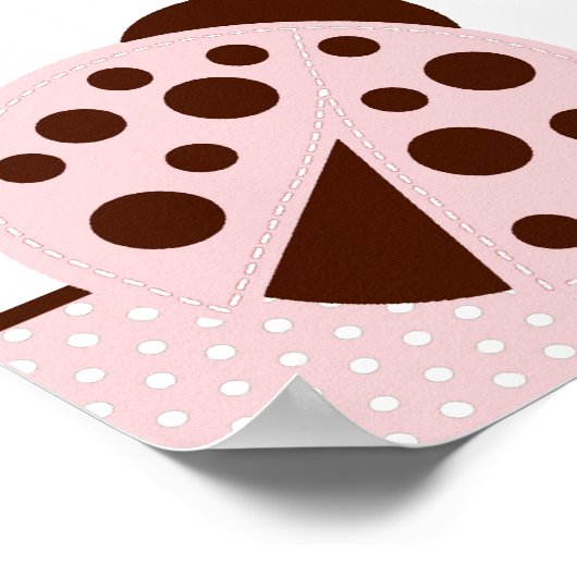 22,5-inch x7.5-inch aanpasbare banner roze ladybug poster (Hoek)