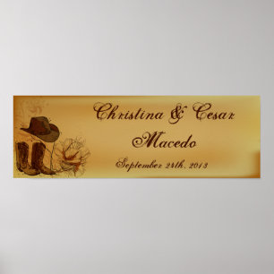 22,5-inch x7.5-inch gepersonaliseerd Western cowgi Poster