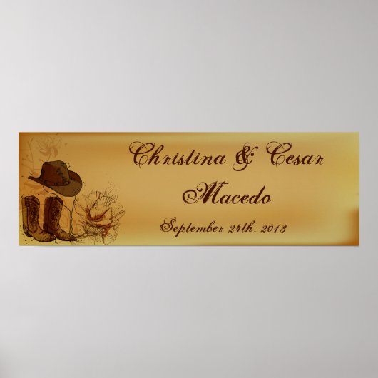 22,5-inch x7.5-inch gepersonaliseerd Western cowgi Poster (Voorkant)