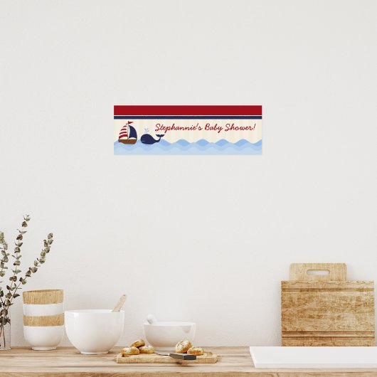 22,5-inch x7.5-inch gepersonaliseerde banner Ahoy Poster (Keuken)