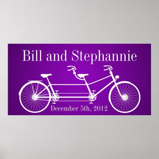 22,5-inch x7.5-inch Paarse Banner Double Bike Poster (Voorkant)