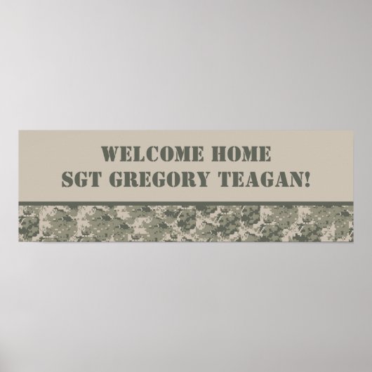 22,5-inch x7.5-inch persoonlijke banner ACU Camo Poster (Voorkant)
